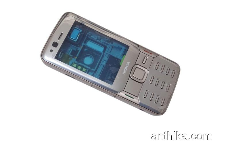 Nokia N82 Kapak Kasa Tuş Board Original Full Housing Silver New