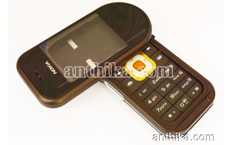 Nokia 7370 Kapak Kasa Tuş Orjinal Kalitesinde Full Housing Brown