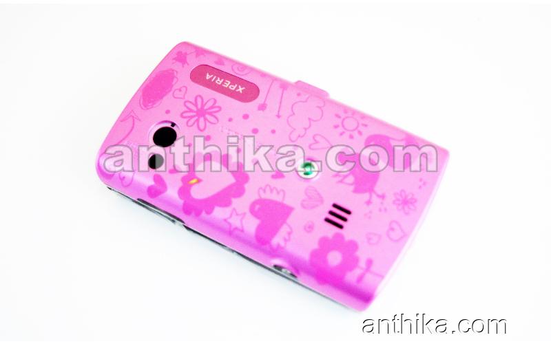Sony Xperia X10 Mini U20 Kapak Tuş Original Front and Battery Cover Pink