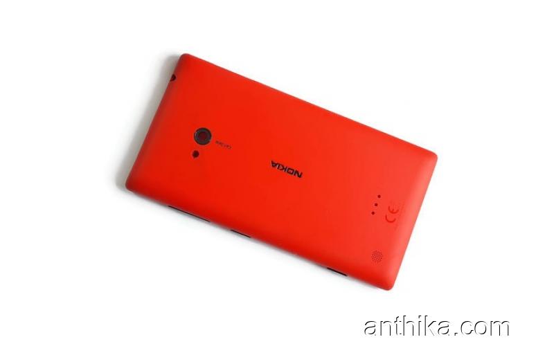 Nokia Lumia 720 N720 Kapak Soket Flex Original Back Cover Red New