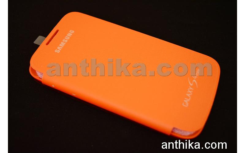 Samsung S4 Mini Kılıf Original Flip Cover Orange New