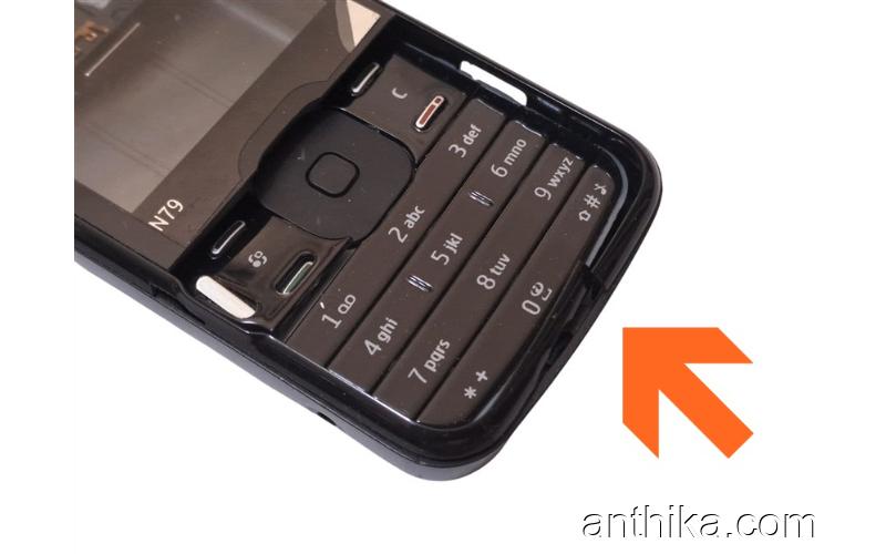 Nokia N79 Kapak Kasa Tuş Full Set Siyah Deforme