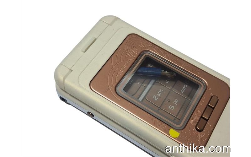Nokia 7390 Kapak Kasa Tuş Flex Original Full Housing Chreme Brown New