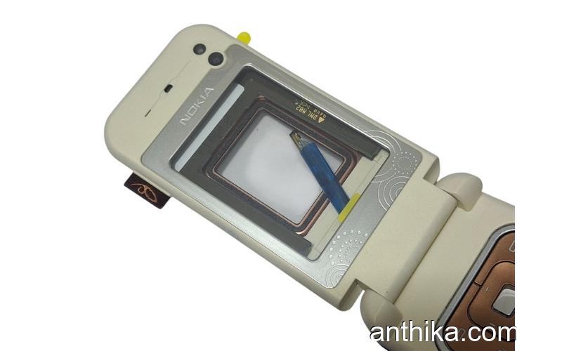 Nokia 7390 Kapak Kasa Tuş Flex Original Full Housing Chreme Brown New