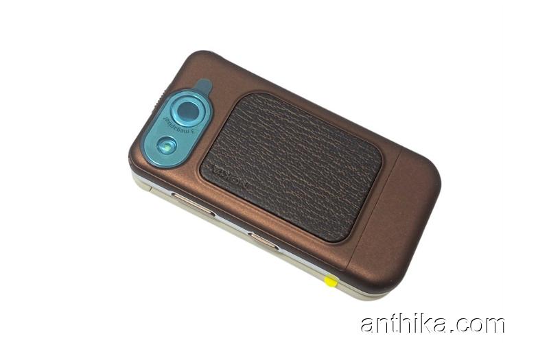 Nokia 7390 Kapak Kasa Tuş Flex Original Full Housing Chreme Brown New