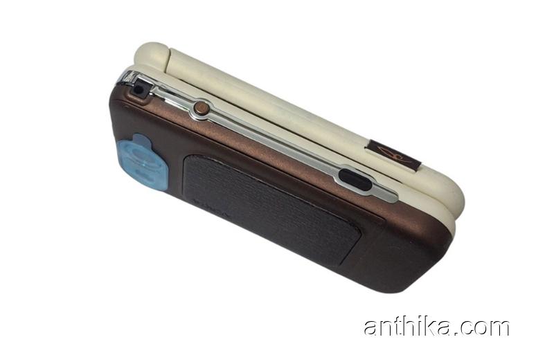 Nokia 7390 Kapak Kasa Tuş Flex Original Full Housing Chreme Brown New