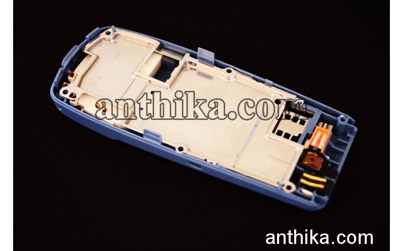 Nokia 3120 Kasa Mikrofon Titreşim Şarj Soketi Original Middle Cover Blue New