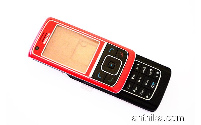 Nokia 6288 Kapak Kasa Tuş Original Full Housing Red Black New