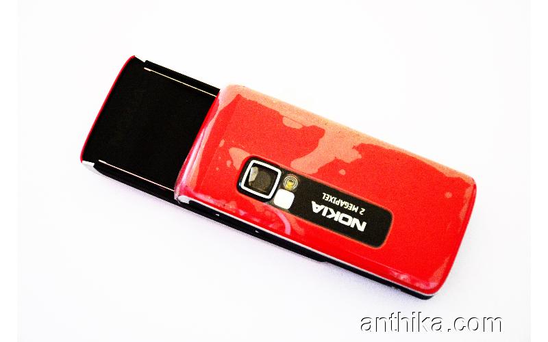 Nokia 6288 Kapak Kasa Tuş Original Full Housing Red Black New