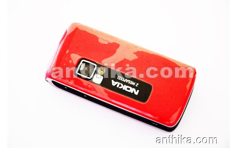 Nokia 6288 Kapak Kasa Tuş Original Full Housing Red Black New