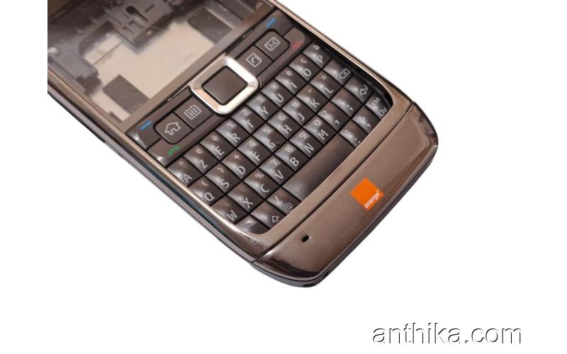 Nokia E71 Kapak Kasa Tuş Original Housing Gray Orange Mobile Used