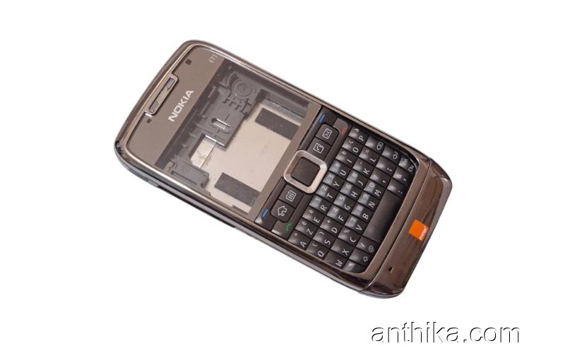 Nokia E71 Kapak Kasa Tuş Original Housing Gray Orange Mobile Used