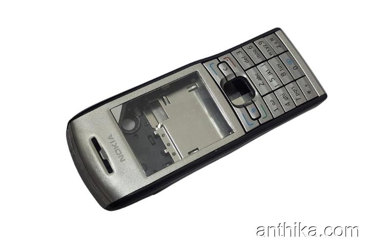 Nokia E50 Kapak Kasa Tuş High Quality Full Housing Silver New