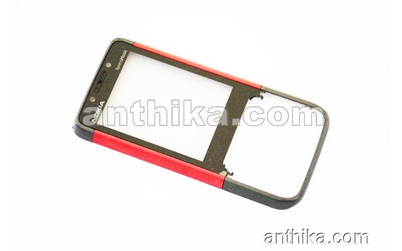 Nokia 5610 XpressMusic Kapak Speaker Original Front Cover Black Red