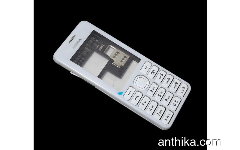 Nokia 206 Kapak Kasa Tuş High Quality Nokia Asha 206 Full Housing White