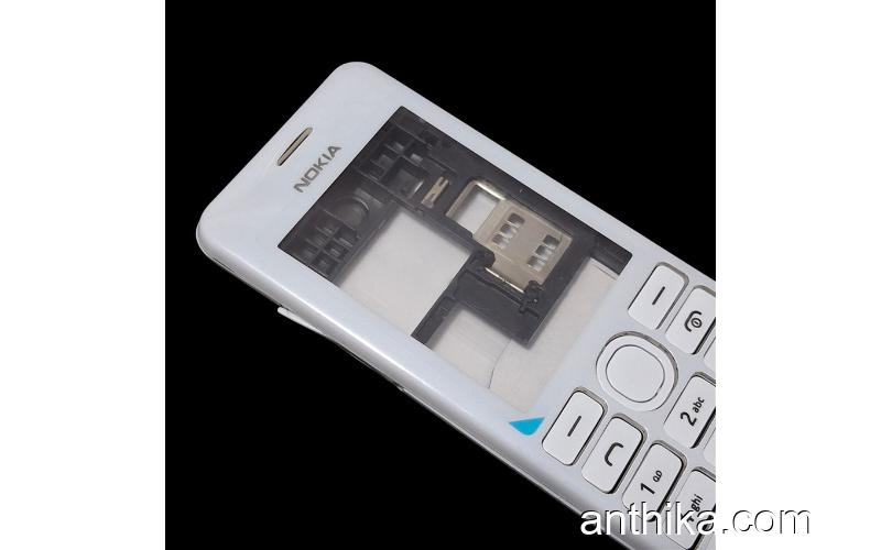 Nokia 206 Kapak Kasa Tuş High Quality Nokia Asha 206 Full Housing White