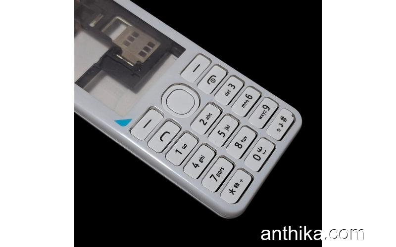 Nokia 206 Kapak Kasa Tuş High Quality Nokia Asha 206 Full Housing White