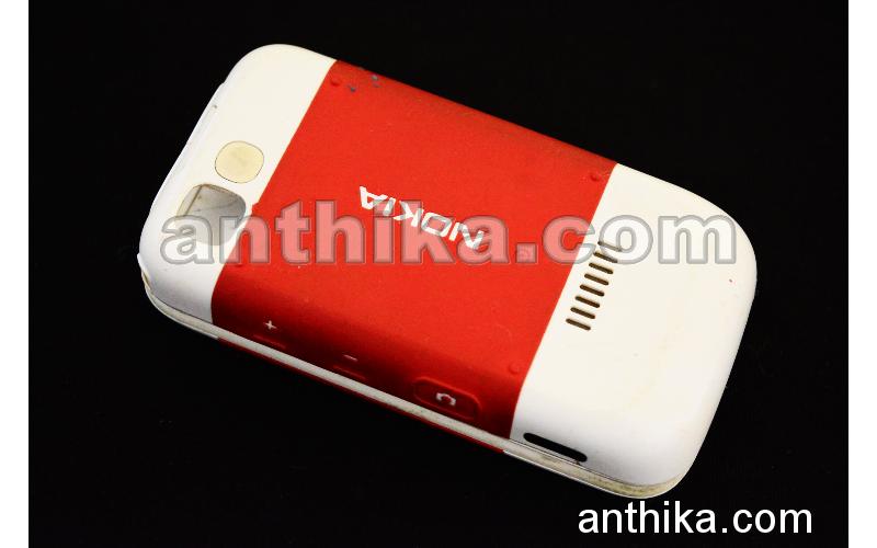 Nokia 5200 Kapak Kasa Kızak Original Housing Red White Used-2