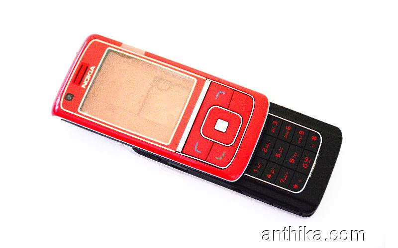 Nokia 6288 Kapak Kasa Tuş Original Full Housing Red New