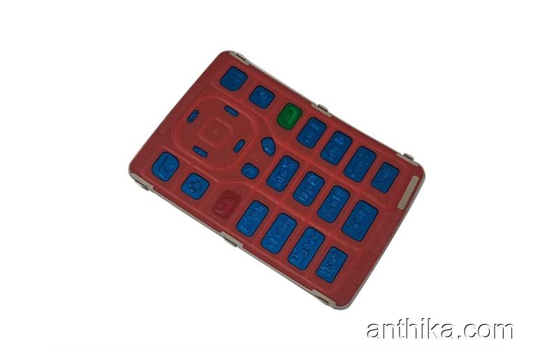 Nokia N76 Tuş Original Keypad Silver Red New