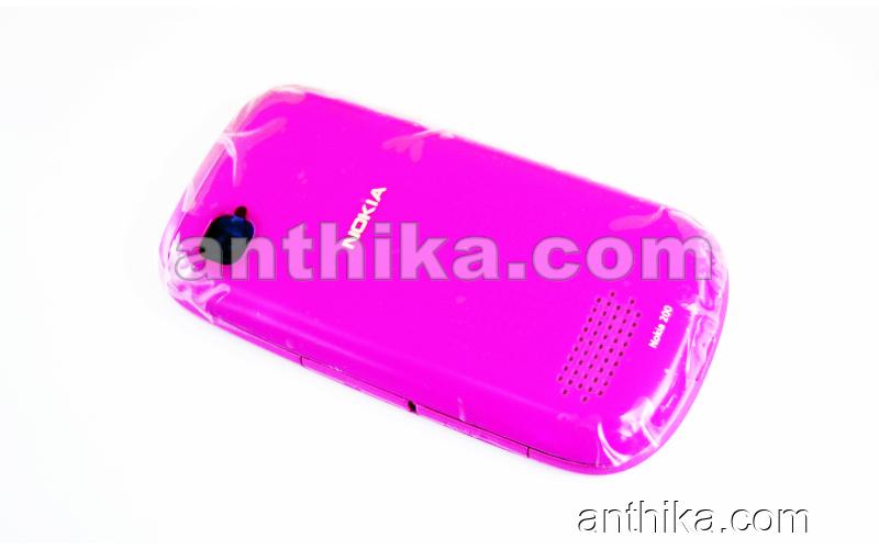 Nokia 200 Asha Kapak Kasa Tuş High Quality Full Housing Pink New