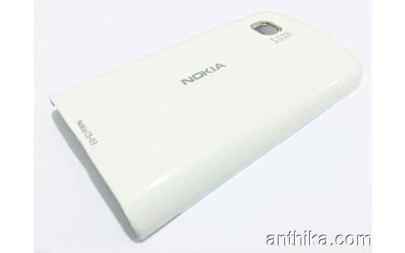 Nokia C5-03 Kapak Orjinal Battery Cover White