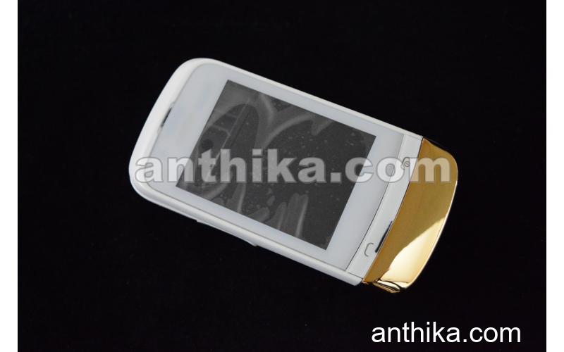 Nokia C2-03 Kapak Kasa Tuş High Quality Full Housing White Gold New