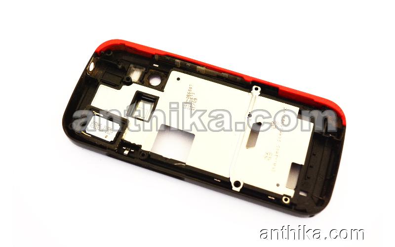 Nokia 5730 Xpress Music Kasa Buzzer Original Middle Cover Black Red Used