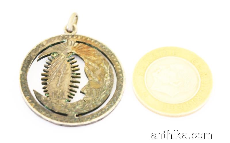 Antika Hz Meryem 925 Ayar Gümüş Kolye Ucu 12.2 GR