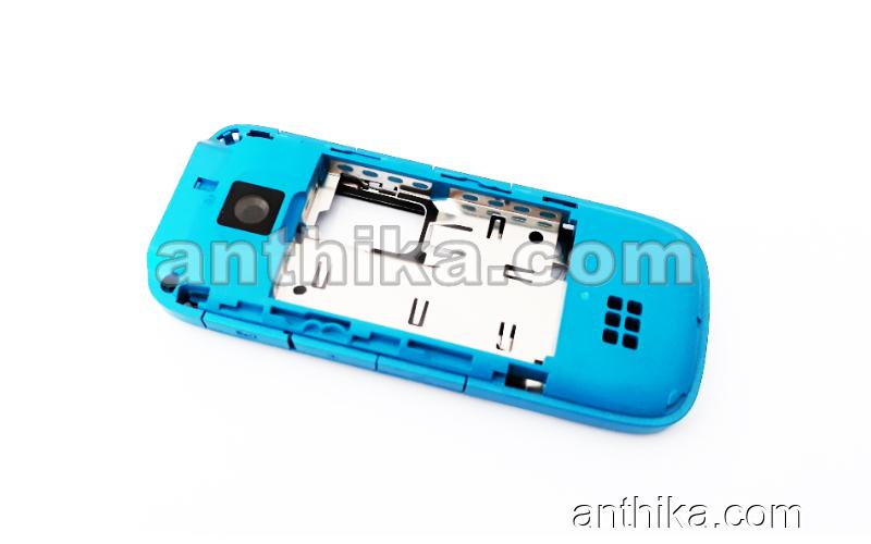 Nokia 5130 Kasa Tuş Lens Original Middle Cover Keypad Lcd Frame Blue