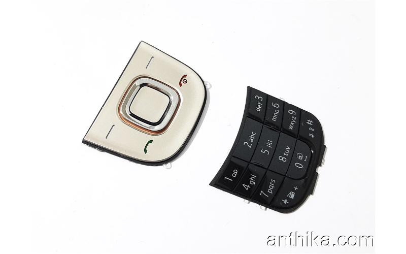 Nokia 2220 Slide Tuş Alt Tuş Original Numeric Keypad Black Gold New