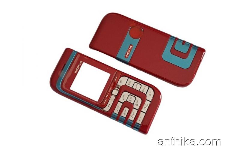 Nokia 7260 Kapak Tuş High Quality Cover Red with Keypad New