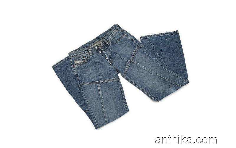 Vintage Diesel Kot Pantolon Jeans İspanyol Paça 28x30 Beden