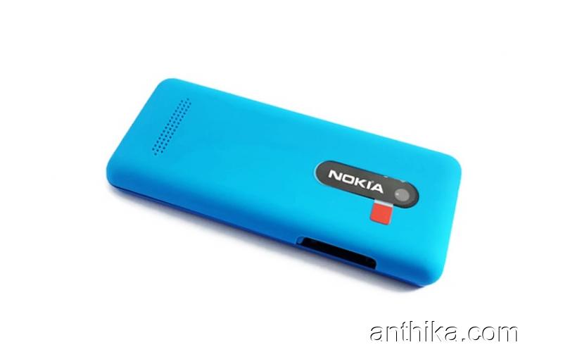 Nokia 206 Kapak Kasa Tuş Dual Sim High Quality Full Housing Bllue New