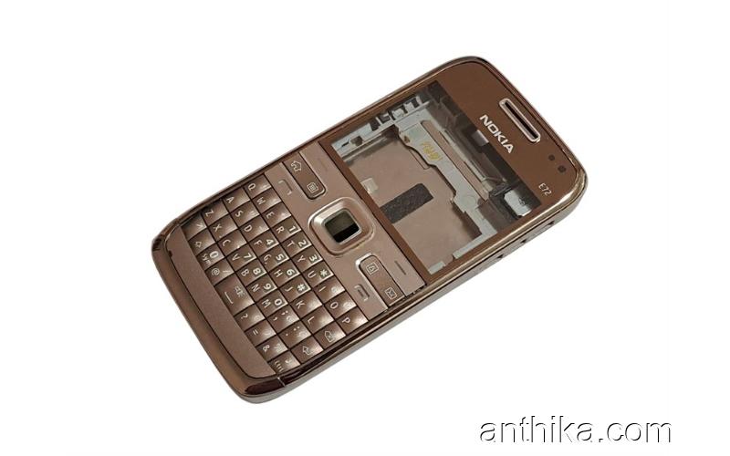 Nokia e72 E72i Kapak Kasa Tuş Anten Soket Original Full Housing Gold Used