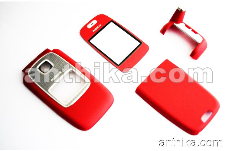 Nokia 6103 Kapak Lens Anten Kapak Original Front-Battery Cover Glass Red