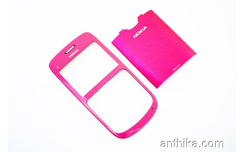 Nokia C3 C3-00 Kapak Takım Original Front and Battery Cover Pink Used