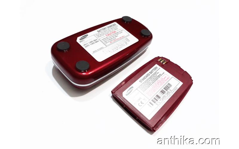 Samsung T500 Batarya Dock Stand Original Desktop Charger Battery Red