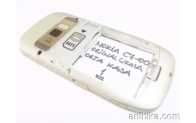 Nokia C7 C7-00 Kasa Orjinal Middle Frame White Used