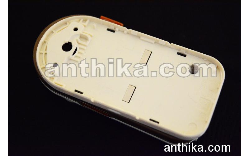 Nokia 7370 Kapak Kasa Tuş Original Middle Cover Keypad Chreme Brown New