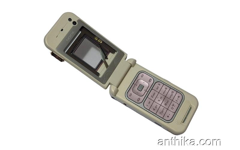 Nokia 7390 Kapak Kasa Tuş Flex Original Full Housing Chreme Pink New
