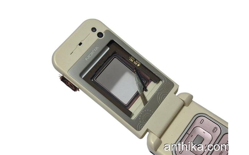 Nokia 7390 Kapak Kasa Tuş Flex Original Full Housing Chreme Pink New