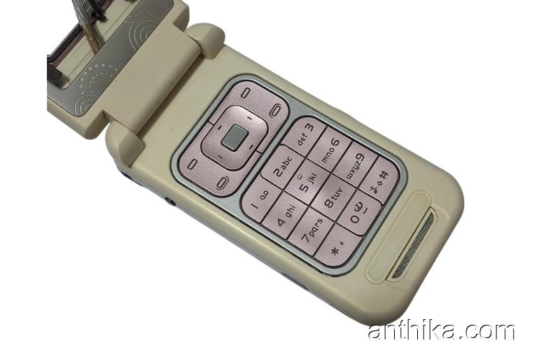 Nokia 7390 Kapak Kasa Tuş Flex Original Full Housing Chreme Pink New