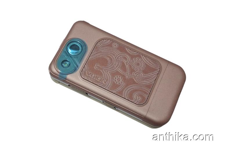 Nokia 7390 Kapak Kasa Tuş Flex Original Full Housing Chreme Pink New