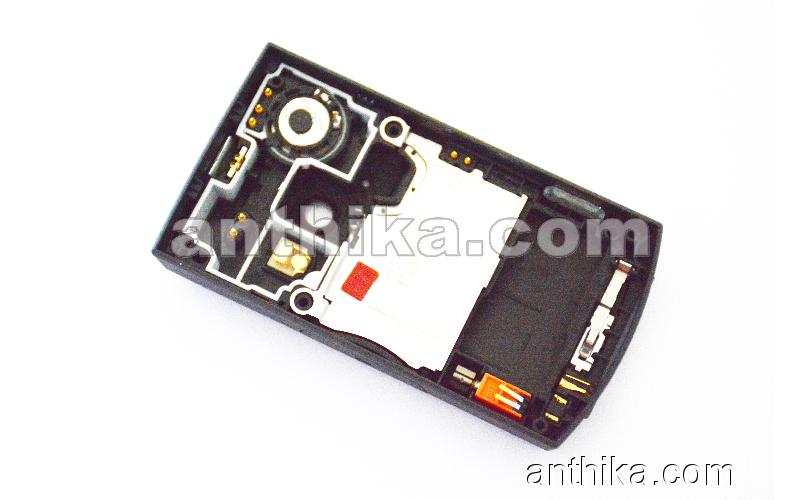 Nokia N80 Kasa Kapak Original Middle Cover Black Orange Logo New