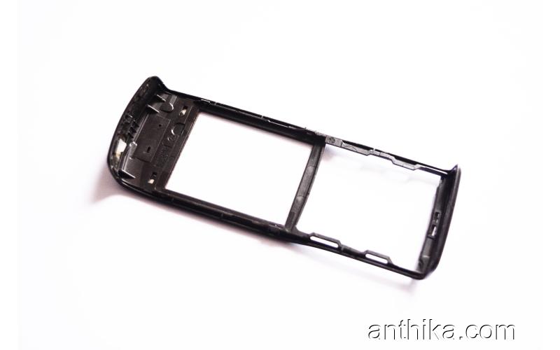 Nokia E50 Kapak Original Front Cover Black Silver Used