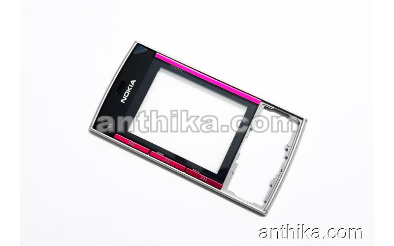 Nokia X3 X3-00 Kapak Original Front Cover Silver Red New