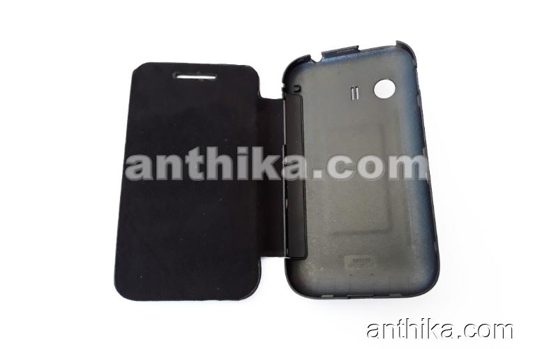 Samsung S5360 Galaxy Y Kapak Kılıf Original Flip Cover Black New