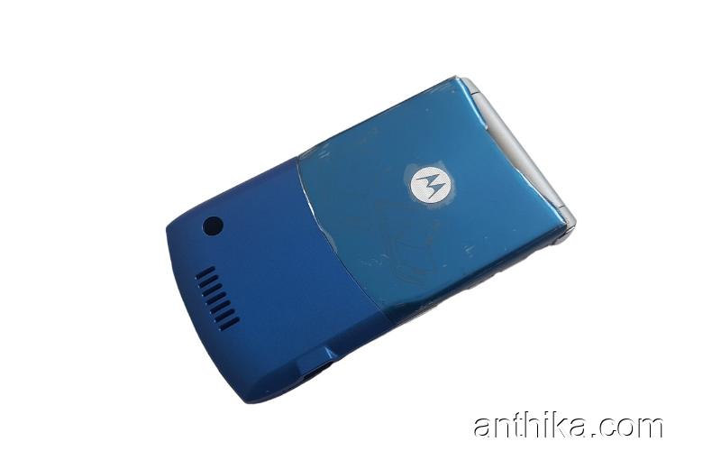 Motorola V3 Kapak Kasa Tuş Original Full Housing Blue New