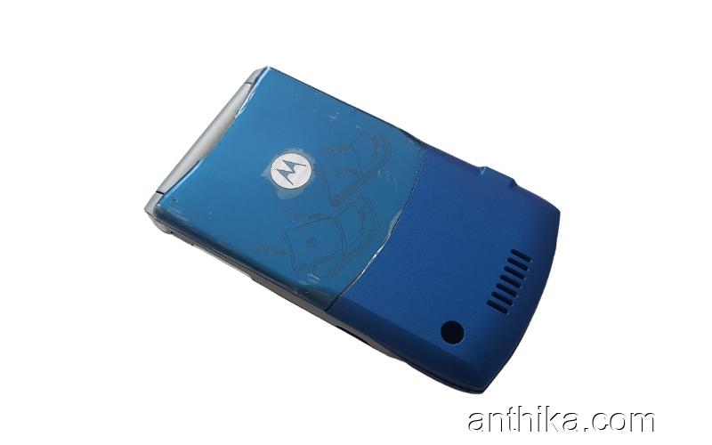 Motorola V3 Kapak Kasa Tuş Original Full Housing Blue New